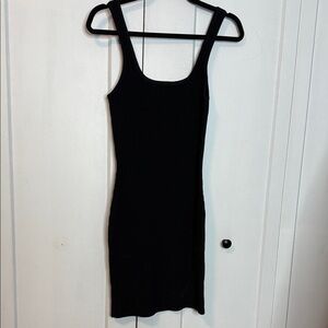 Debut Elegant Black Ribbed Mini Dress - S/M